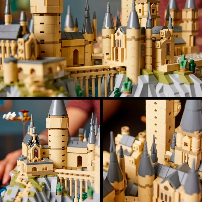 LEGO 76419 Harry Potter Cūkkārpas pils un teritorijas liels komplekts pieaugušajiem, iekļaujot ikoniskas vietas: Lielā zāle, Noslēpumu kambaris un vēl citas