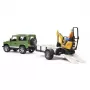Rotaļlietu transportlīdzeklis BRUDER Land Rover Defender ar piekabi CAT un vīriņu