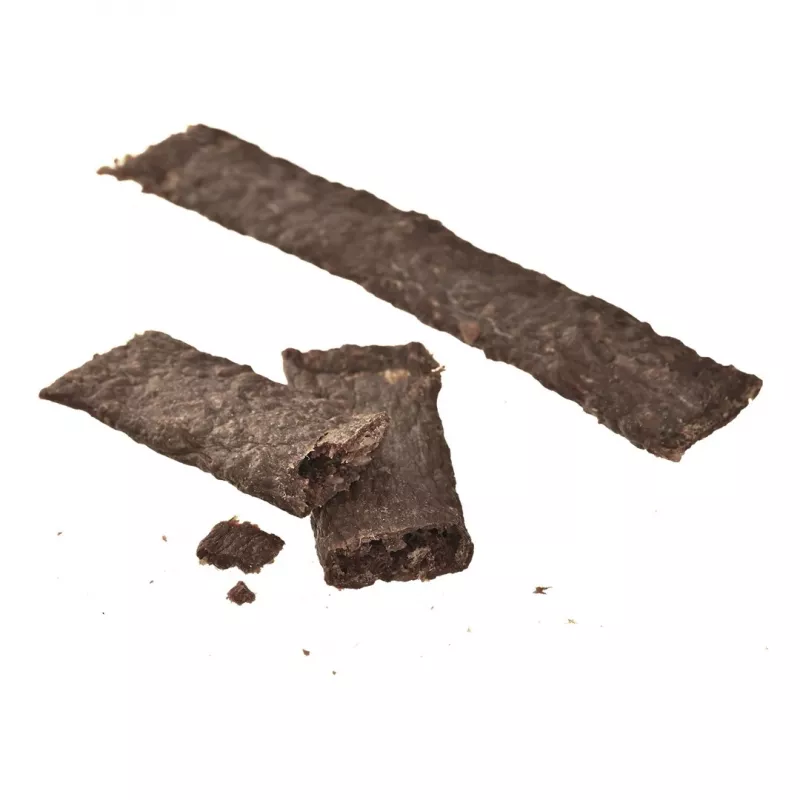 Suņu kārums PETITTO Monoprotein Meat Strips — brieža gaļa, hipoalerģiska uzkoda, 400 g, bez graudiem un sojas