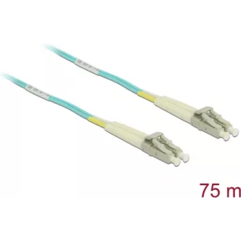 DELOCK InfiniBand / optisko šķiedru kabelis 75 m MMF OM3 2x LC – Akvamarīna krāsa
