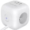Power Cube QOLTEC 52547 strāvas sadalītājs 3× maiņstrāvas kontaktligzdas, 2× USB-A, 1× USB-C PD 20W
