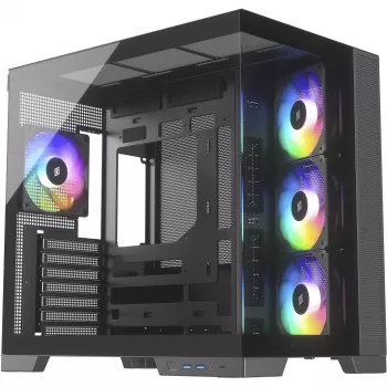 Silentware View A-RGB Melns PC korpuss VIEWMelns — vidēja torņa šasija ar A-RGB apgaismojumu