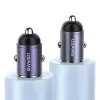 Auto lādētājs usams C38 30W — 1x USB-A + 1x USB-C ātrā uzlāde