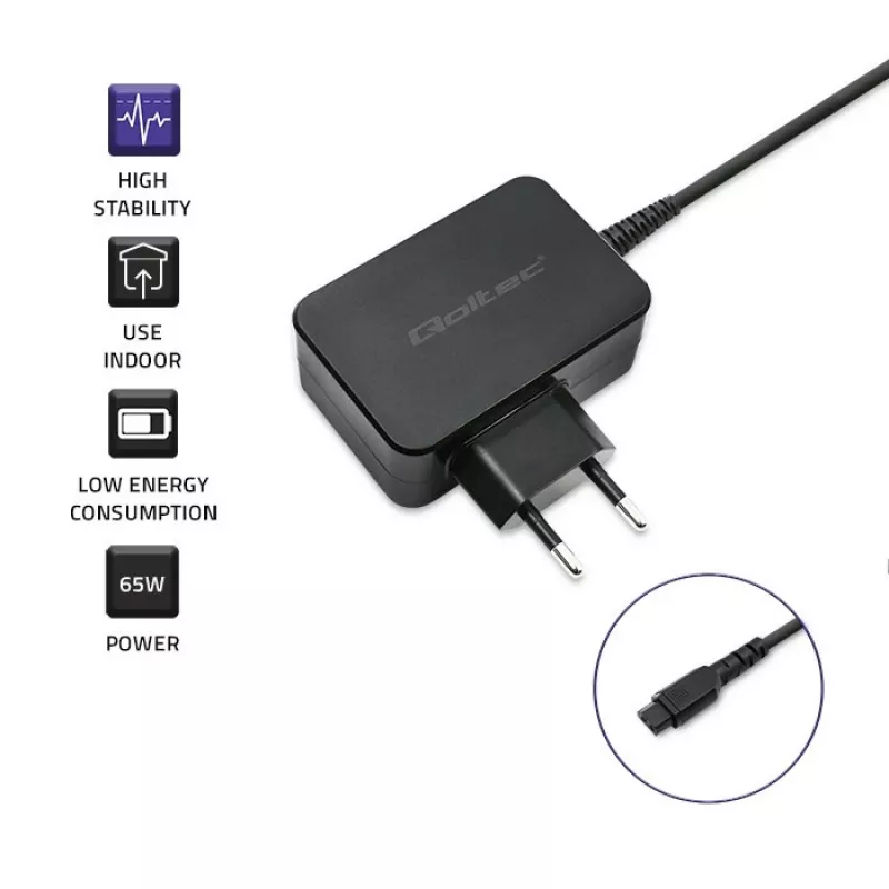 Universāls strāvas adapteris QOLTEC 52414 65W ar 10 maināmiem spraudņiem