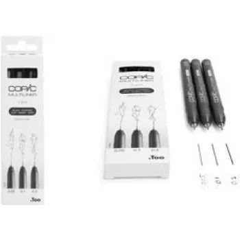 COPIC Multiliner smalkās līnijas melns 0,05 + 0,1 + 0,3 mm, 3 gab. (22075631)