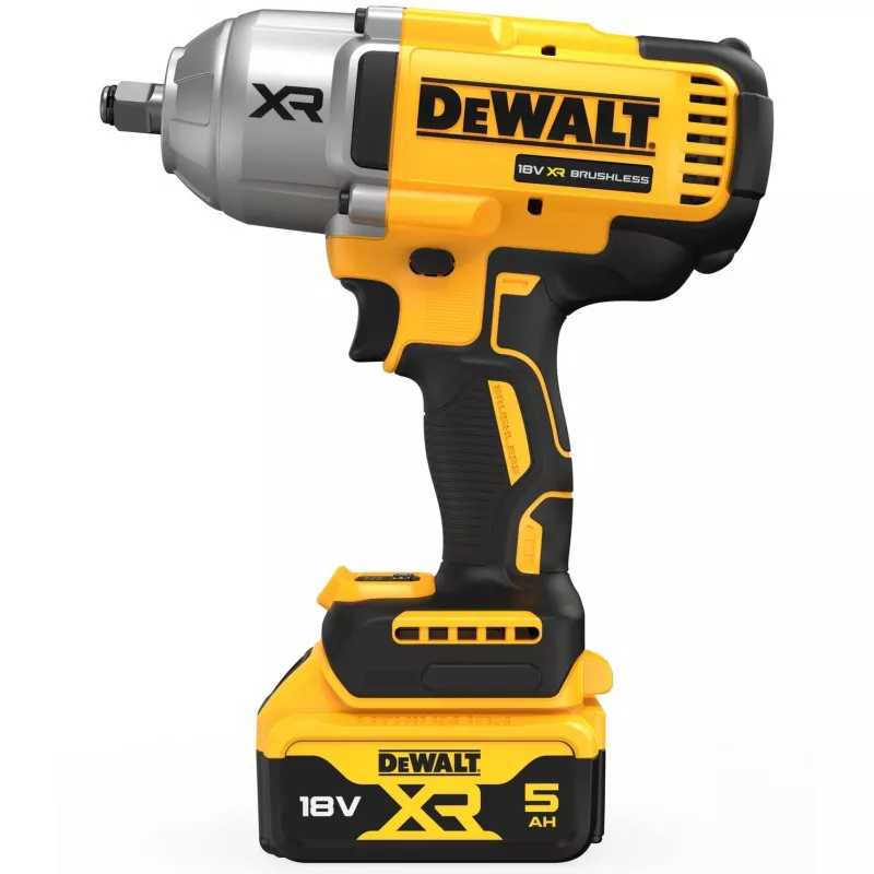 Trieciena uzgriežņatslēga DeWALT DCF900P2T-QW 1/2 collas bezsuku 18 V, 1898 N·m, 5 Ah akumulators, 2 akumulatori, lādētājs, futrālis