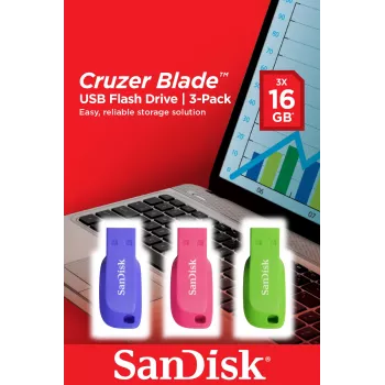 USB zibatmiņa SanDisk 16GB USB Type-A 2.0 Cruzer Blade