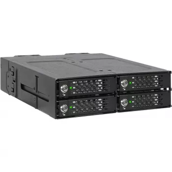 ICY DOCK - ToughArmor MB720MK-B V3 - 4x PCIe 4.0 M.2 NVMe uz 4x OCuLink 1x 5,25 collu nodalījuma mobilajā statīvā, metāla, melns, ar atslēgas slēdzeni (saderīgs ar trim režīmiem)