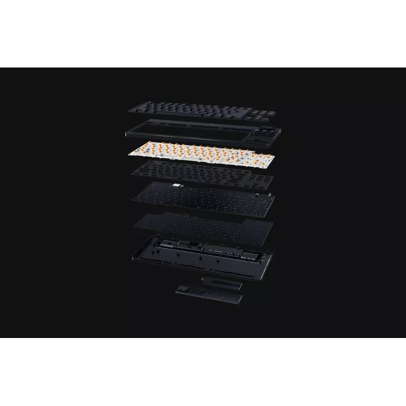 Razer MelnsWidow V4 Low-Profile Tenkeyless HyperSpeed tastatūra Spēlēm USB RF Wireless Bluetooth QWERTY US International Melna