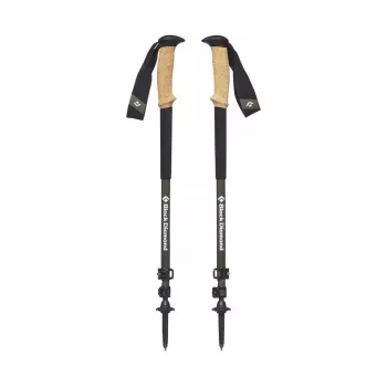 Melns Diamond Alpine Carbon Cork pārgājiena nūja Unisex teleskopiska