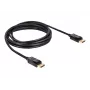 DisplayPort kabelis DeLOCK 82424 3m vīrietis-vīrietis zelta melns