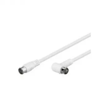 Wentronic Goobay SAT leņķa savienojuma kabelis, F-Quick, 100% ekranēts, balts, 5 m - F-spraudnis (Quick) F-spraudnis (Quick) 90° (67350)