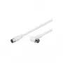 Wentronic Goobay SAT leņķa savienojuma kabelis, F-Quick, 100% ekranēts, balts, 5 m - F-spraudnis (Quick) F-spraudnis (Quick) 90° (67350)