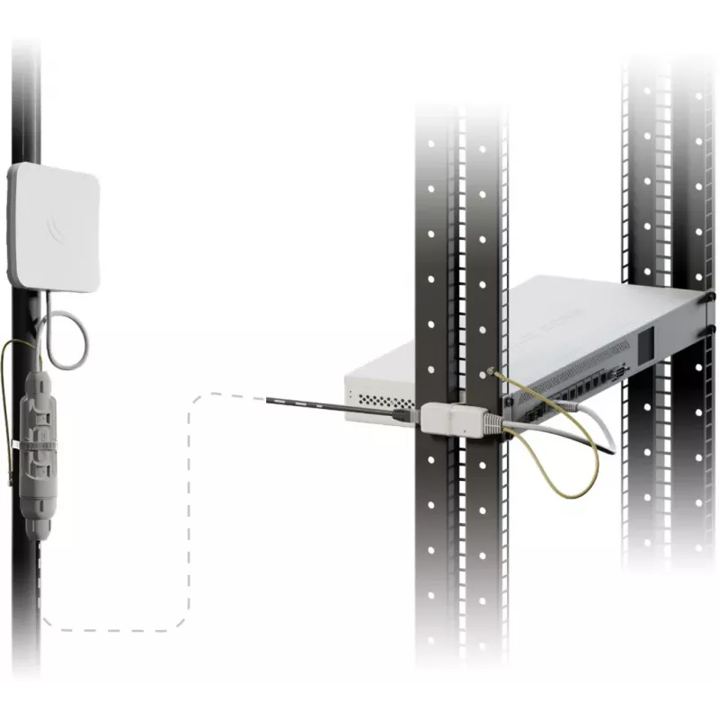 Mikrotik RBGESP pārsprieguma aizsargs Melns