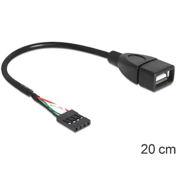 Delock kabelis USB spraudņa ligzda > USB 2.0 Type-A ligzda 20 cm (83291)