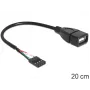 Delock kabelis USB spraudņa ligzda > USB 2.0 Type-A ligzda 20 cm (83291)