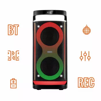 Pārnēsājams skaļrunis MANTA SPK0601B100, 100 W, Bluetooth, karaoke, bezvadu mikrofons, baterija, ekvalaizers, disko apgaismojums