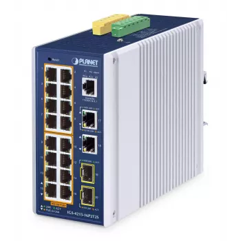 Pārvaldītais slēdzis PLANET IP30 16-Port L2/L4 Gigabit Ethernet PoE