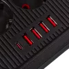 Strāvas sadalītājs MACLEAN MCE391 B – 6 rozetes, 4×USB-A + 1×USB-C, 110–240V, 2500W, 3 m kabelis, melns