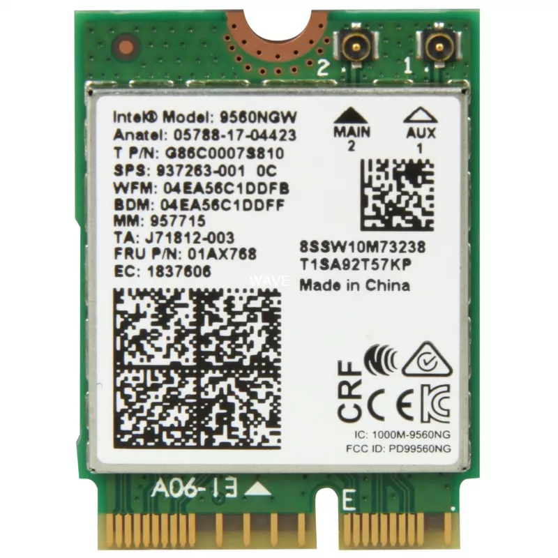 Intel Wireless-AC 9560 - Tīkla adapteris - M.2 2230 - 802.11b, 802.11a, 802.11g, 802.11n, 802.11ac, Bluetooth 5.0