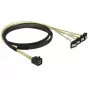 SCSI kabelis DeLOCK 85685 Melns Dzeltens 1 m 1 x Mini SAS HD SFF-8643 4 x SATA 7 pin