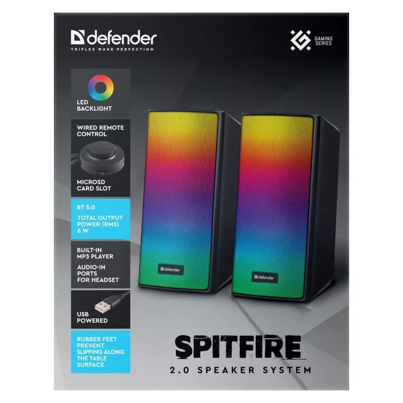 PC SPEAKERS SPITFIRE 2.0 6W LED USB