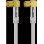 Goobay SAT antenas kabelis (135 dB tips), 4x ekranēts, 5 m, balts - zeltīti kontakti, F-spraudnis 90° > F-spraudnis 90° (70485)