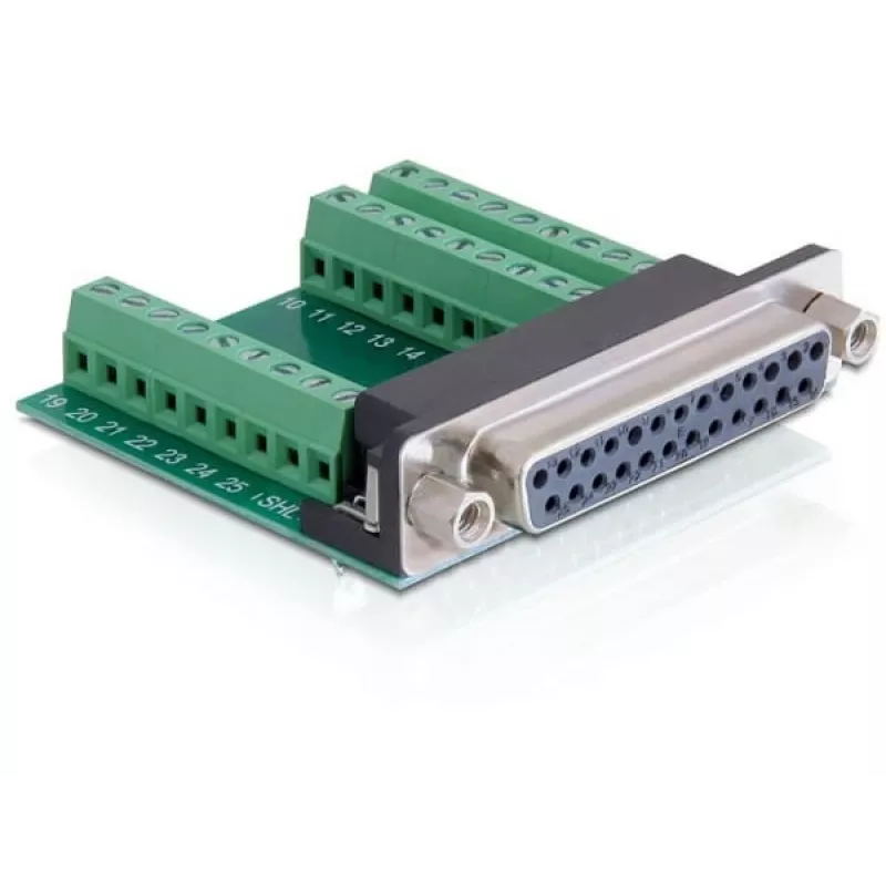 Kabeļa adapteris DeLOCK 65317 25p 27p Melns Zaļš Sudraba