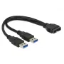USB kabelis DeLOCK 0.25m USB3.0/2xUSB3.0 83910