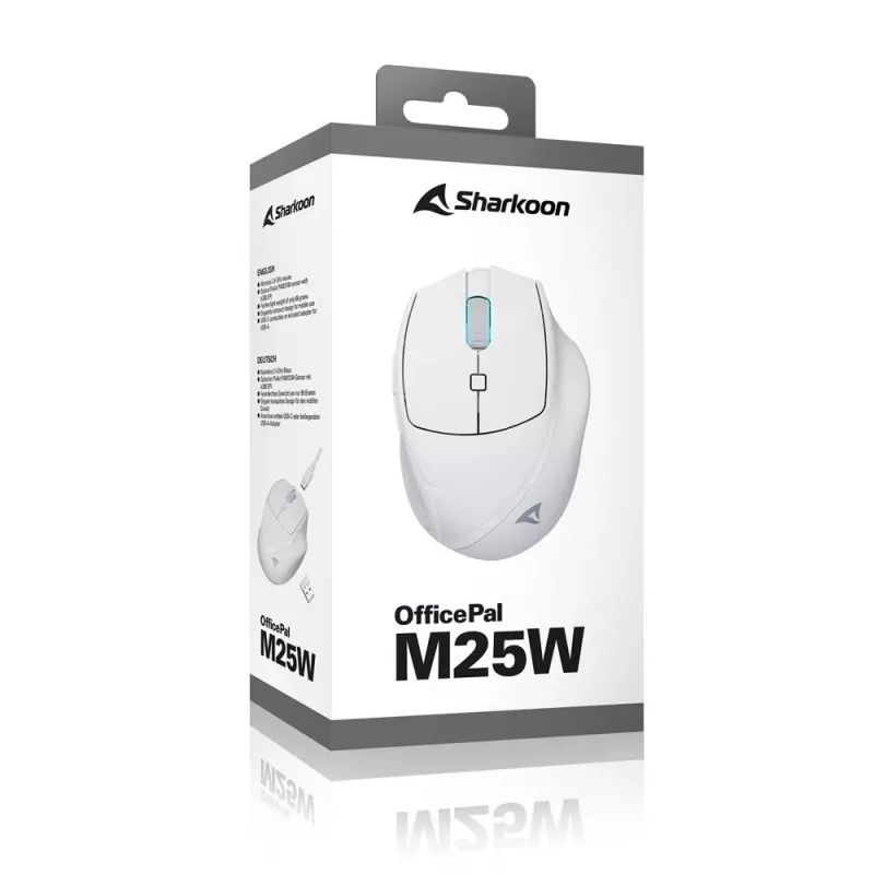 Sharkoon OfficePal M25W bezvadu biroja pele, labā roka, 4000 DPI