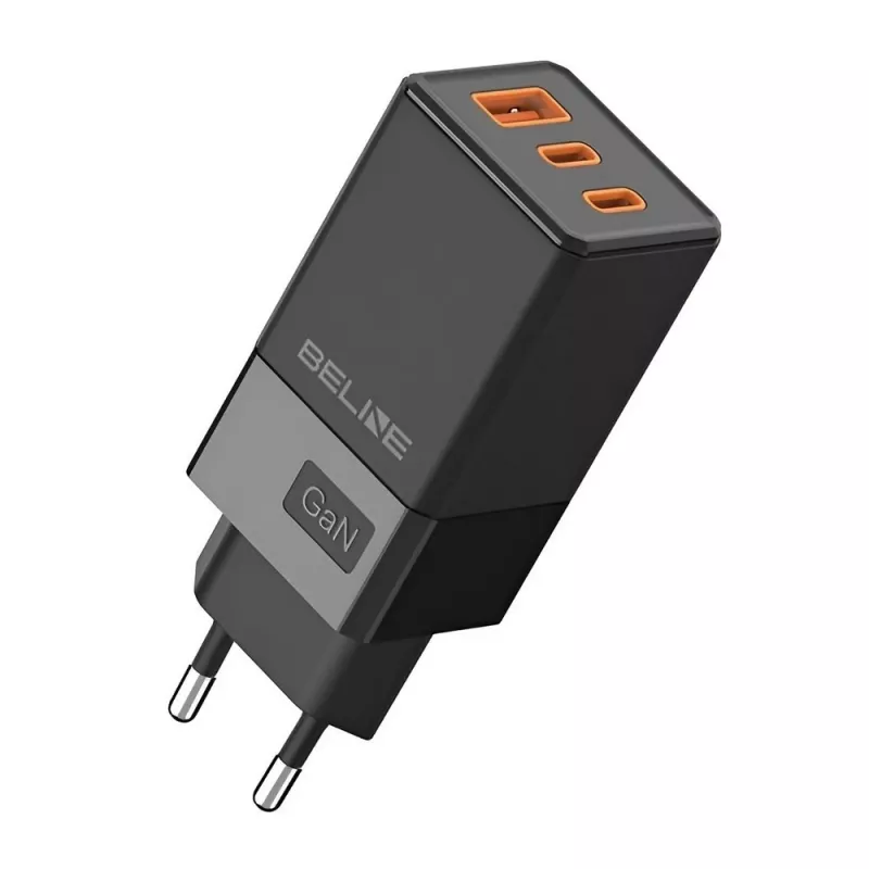 Lādētājs Beline BELI02750 65W GaN ar 2×USB-C un 1×USB-A