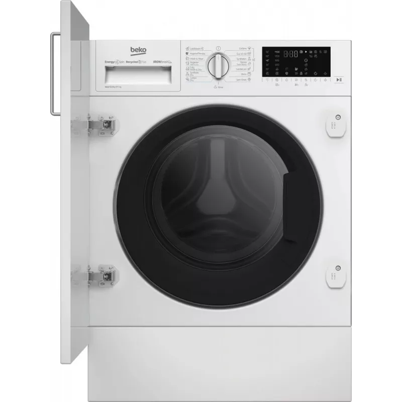 Veļas mazgājamā-žāvējamā mašīna BEKO B5DBT68547W iebūvējama, 8 kg mazgāšana / 5 kg žāvēšana, 1400 apgr./min