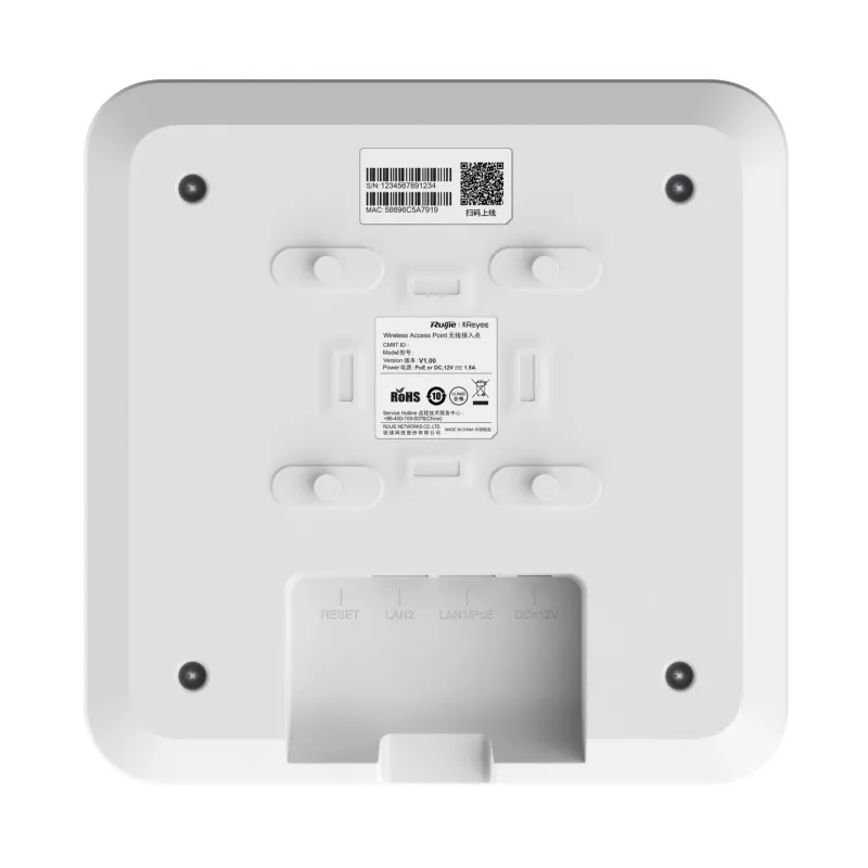 Ruijie Networks RG-RAP2260(G) bezvadu piekļuves punkts 1201 Mbit/s Balts Power over Ethernet (PoE)