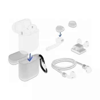 Case DeLOCK Apple AirPods piederumu komplekts balts