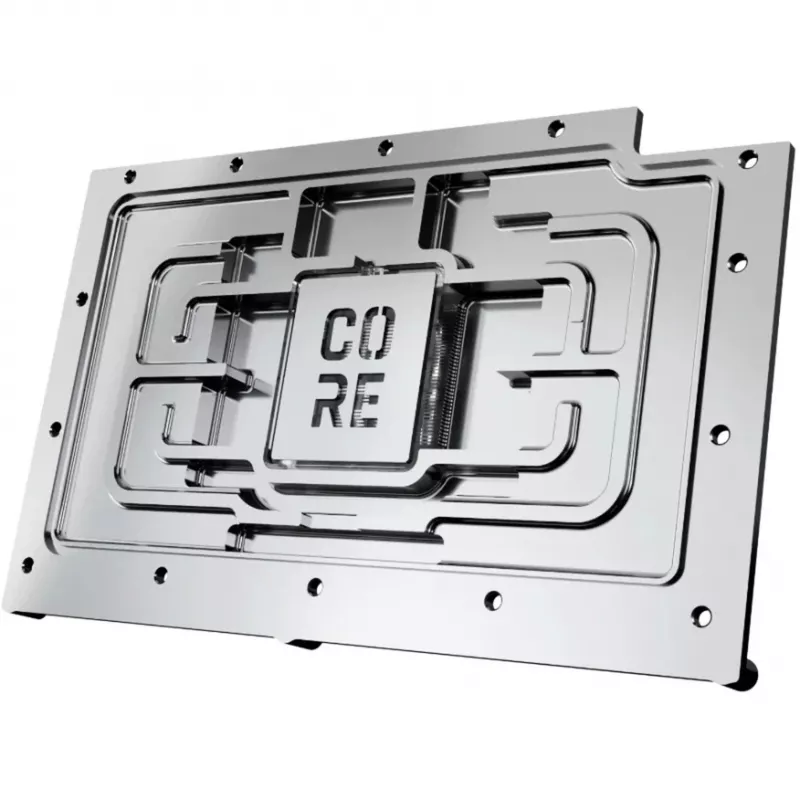Aizmugurējā plāksne Alphacool Core Alumīnija Hroma Varš Melna 148.5x201.4x34.4mm