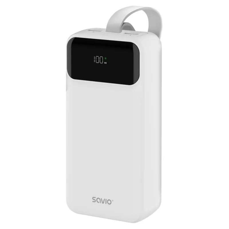 SAVIO BA-10 jaudas banka 30000 mAh (111 Wh), Li-ion, 2x USB-C, 2x USB-A, Quick Charge, Power Delivery