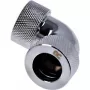 Alphacool HT 16mm HardTube ieskrūvējamais savienotājelements 90° L veida savienotājs - rievots - Hroms (17297)