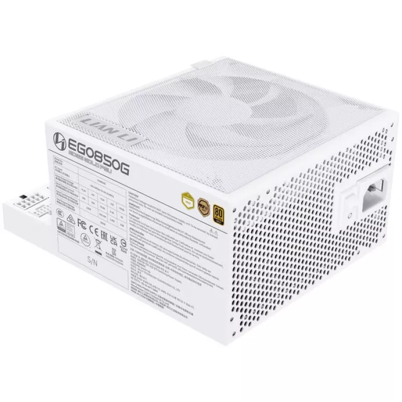 Lian Li EDGE GOLD 850 80 PLUS Gold barošanas bloks, PCIe 5.1, ATX 3.1 — 850 W, balts