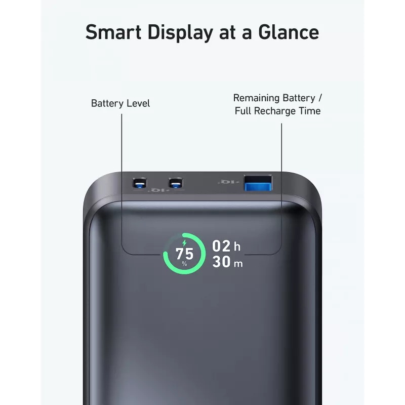 Anker PowerCore 533 - Powerbank - 10000 mAh - 30 Watt - 3 A (24 pin USB-C) - Melns (A1256G12)