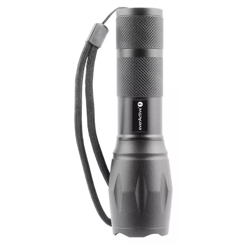 Kabatas lukturītis everActive FL600 — 600 lm, 10 W, alumīnija korpuss, IPX4, 130 mm, 3×AAA, sarkans