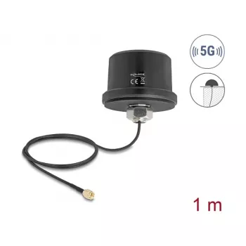 Antena DELOCK 81469 daudzvirzienu 5G LTE GNSS Wi‑Fi 6 SMA savienotājs pastiprinājums 1,9–3,3 dBi