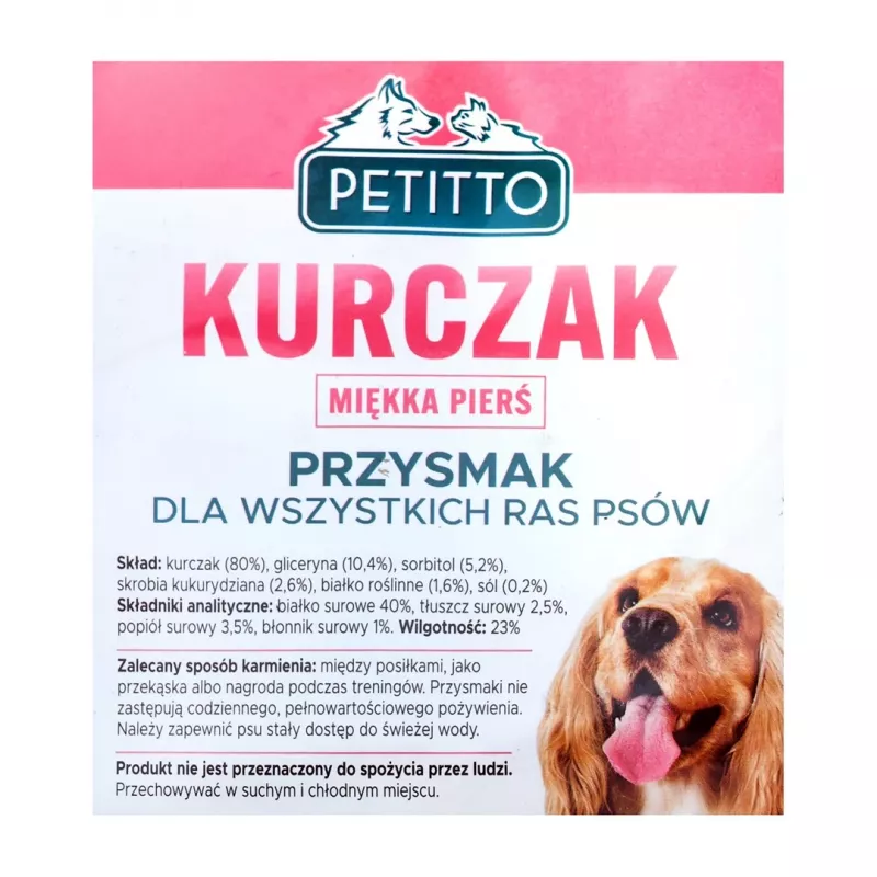 PETITTO Mīkstās vistas krūtiņas - suņu kārums - 500 g