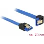 SATA kabelis DeLOCK 85092 0,7m SATA 7-pin melns zils