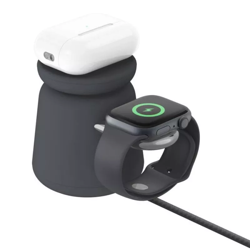Bezvadu lādētājs Belkin WIZ027VFH36 2‑in‑1 magnētisks Qi2 15W iPhone un Apple Watch pulkstenim