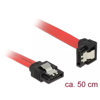 SATA kabelis DeLOCK 83979 0.5 m SATA 7-pin melns sarkans