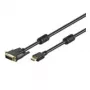 Wentronic Goobay HDMI™ / DVI-D kabelis, melns, 5 m - 19 kontaktu HDMI™ spraudnis > DVI-D (18+1) spraudnis (51582)