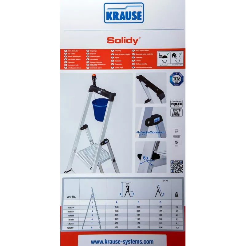 Brīvi stāvošas kāpnes SOLIDY 4 pakāpieni KRAUSE