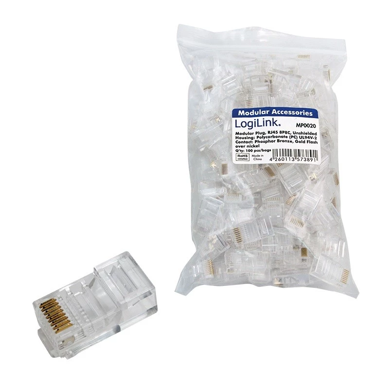 RJ45 savienotājs LogiLink MP0020 caurspīdīgs
