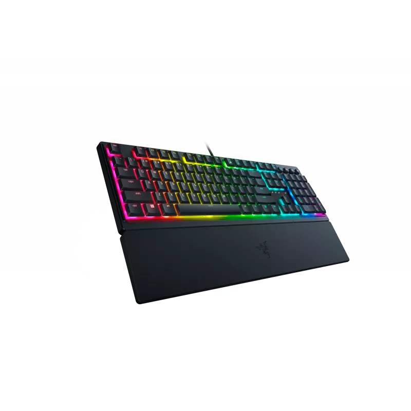 Vadu spēļu tastatūra Razer Ornata V3 — membrānas‑mehāniskais hibrīds, RGB LED apgaismojums, USB