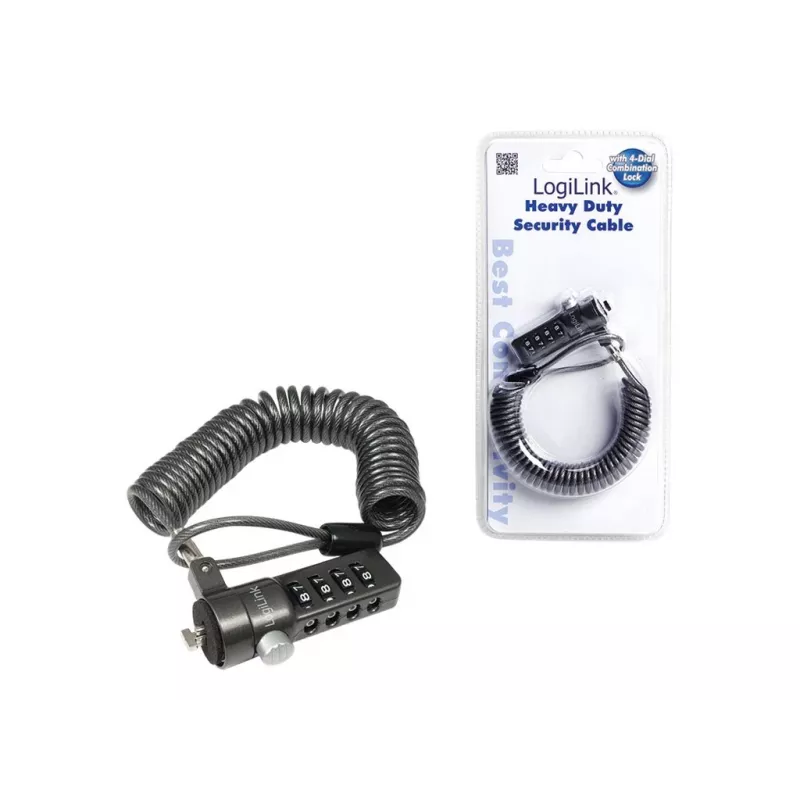 LogiLink NBS004 kabeļa slēdzene melna 1,8 m